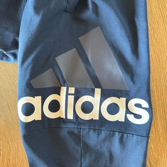 Adidas men's navy essential 100% cotton logo joggers size medium - Picture 6 of 12